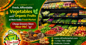 Fresh affordable vegetables and organic fruits at New India Fresh Market — cheap grocery store near me