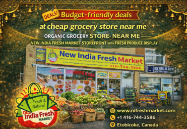 Organic grocery store near me — New India Fresh Market storefront with fresh produce display Organic grocery store near me — New India Fresh Market storefront with fresh produce display