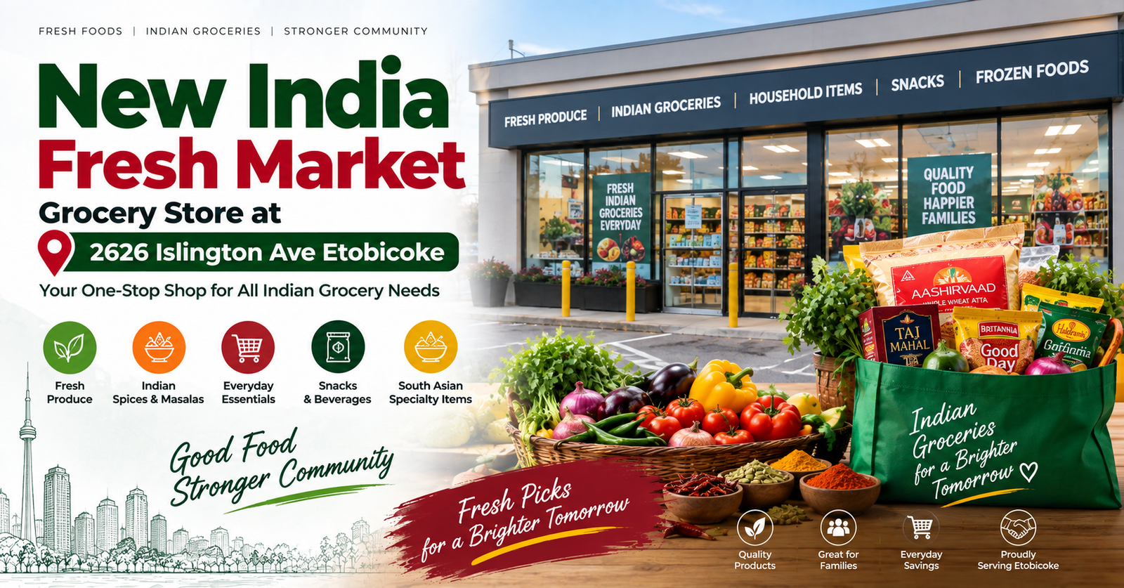 New India Fresh Market grocery store at 2626 Islington Ave Etobicoke